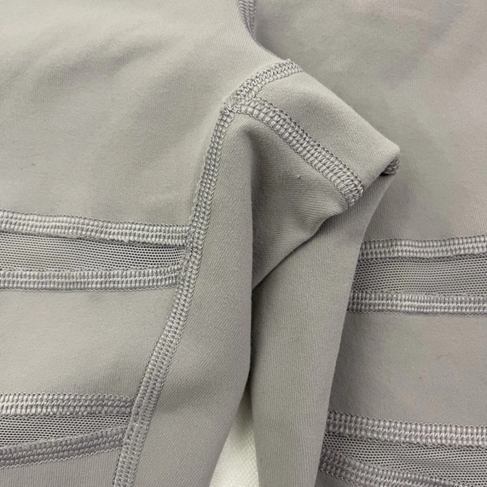 Lululemon Wunder Under Leggings Size 6 Gray Dark Chrome High Rise Mesh Geometric - Picture 5 of 10